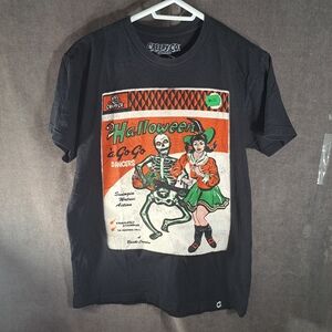Creepy Co. Presents Beistle Vintage Style Halloween Ad Black Graphic Tee VG M